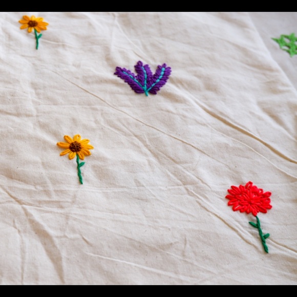 Hand embroidered canvas tote bag - Picture 4 of 7